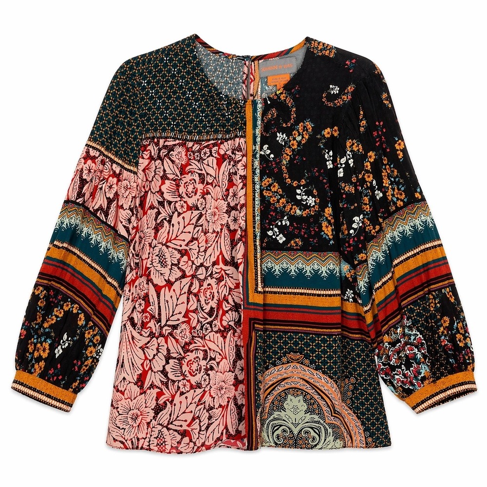 Anthropologie Vanessa Virginia Patchwork Blouse Medium NWT Boho Cottagecore